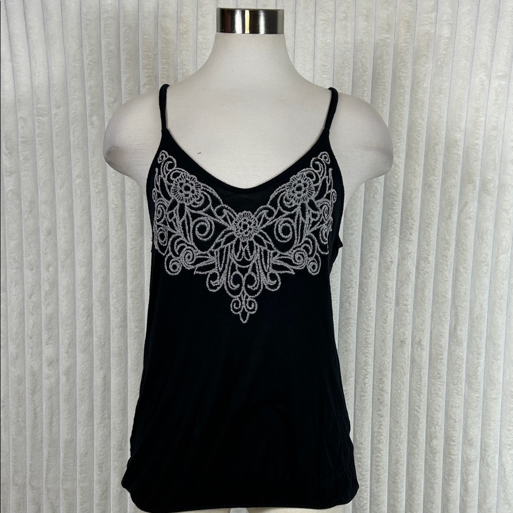 Y2K black spaghetti strap back tank top M